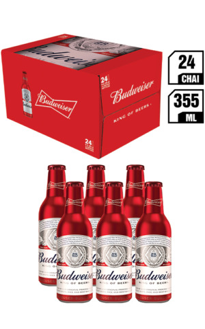 Budweiser Chai 355ML - Thùng 24