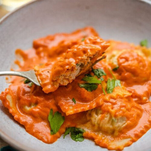 Mix Seafood Ravioli With Tomato Sauce