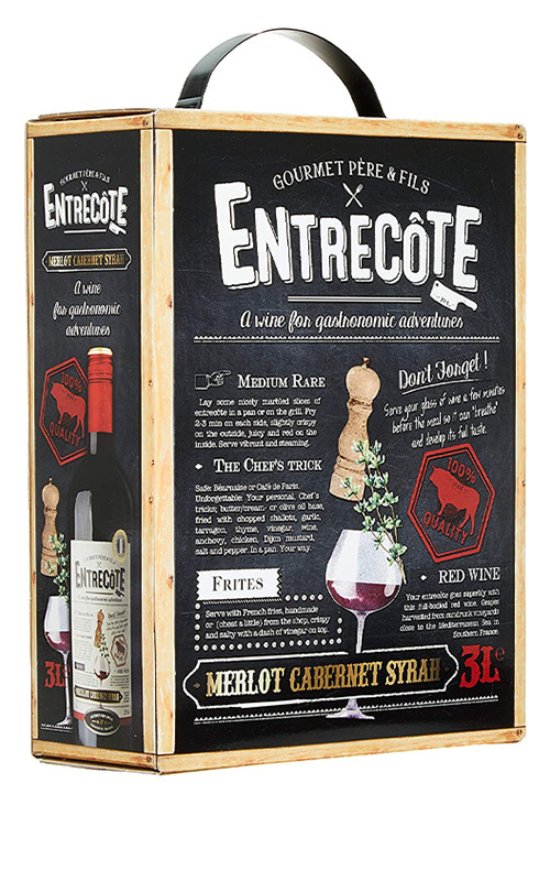 ruou-vang-bich-Gourmet Pere & Fils Entrecote Merlot - Cabernet Sauvignon Bag in Box 3L