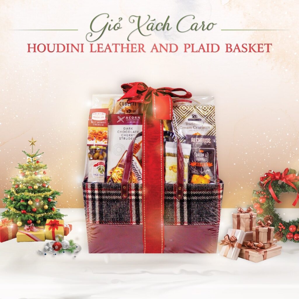 Quà Tết Giỏ Xách Caro Houdini Leather And Plaid Basket